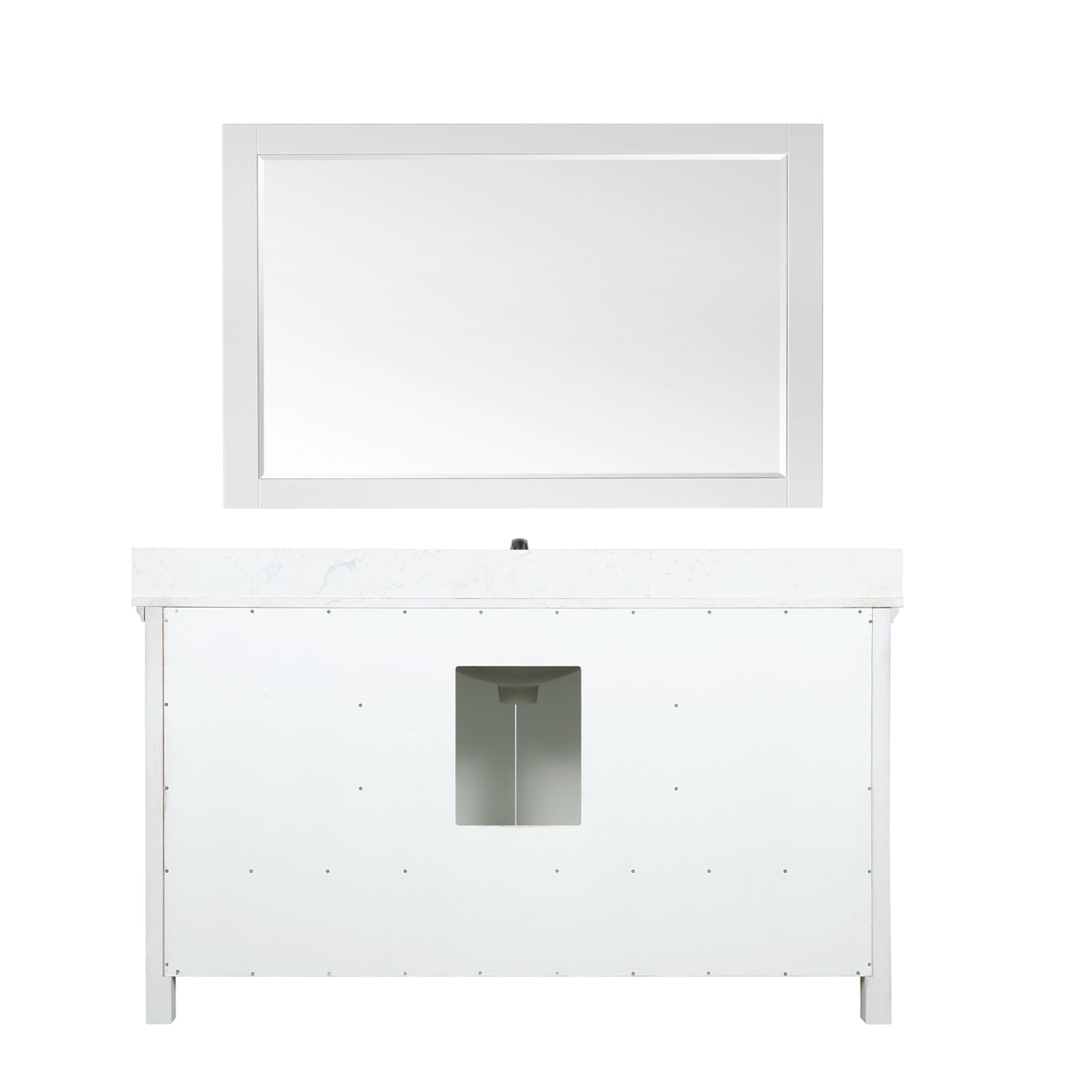 Isla 60" Single Bathroom Vanity Set with White Composite Aosta Marble Countertop