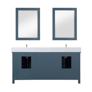 Isla 72" Double Bathroom Vanity Set with Aosta White Marble Countertop