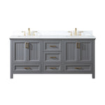 Load image into Gallery viewer, Isla 72&quot; Double Bathroom Vanity Set with Aosta White Marble Countertop
