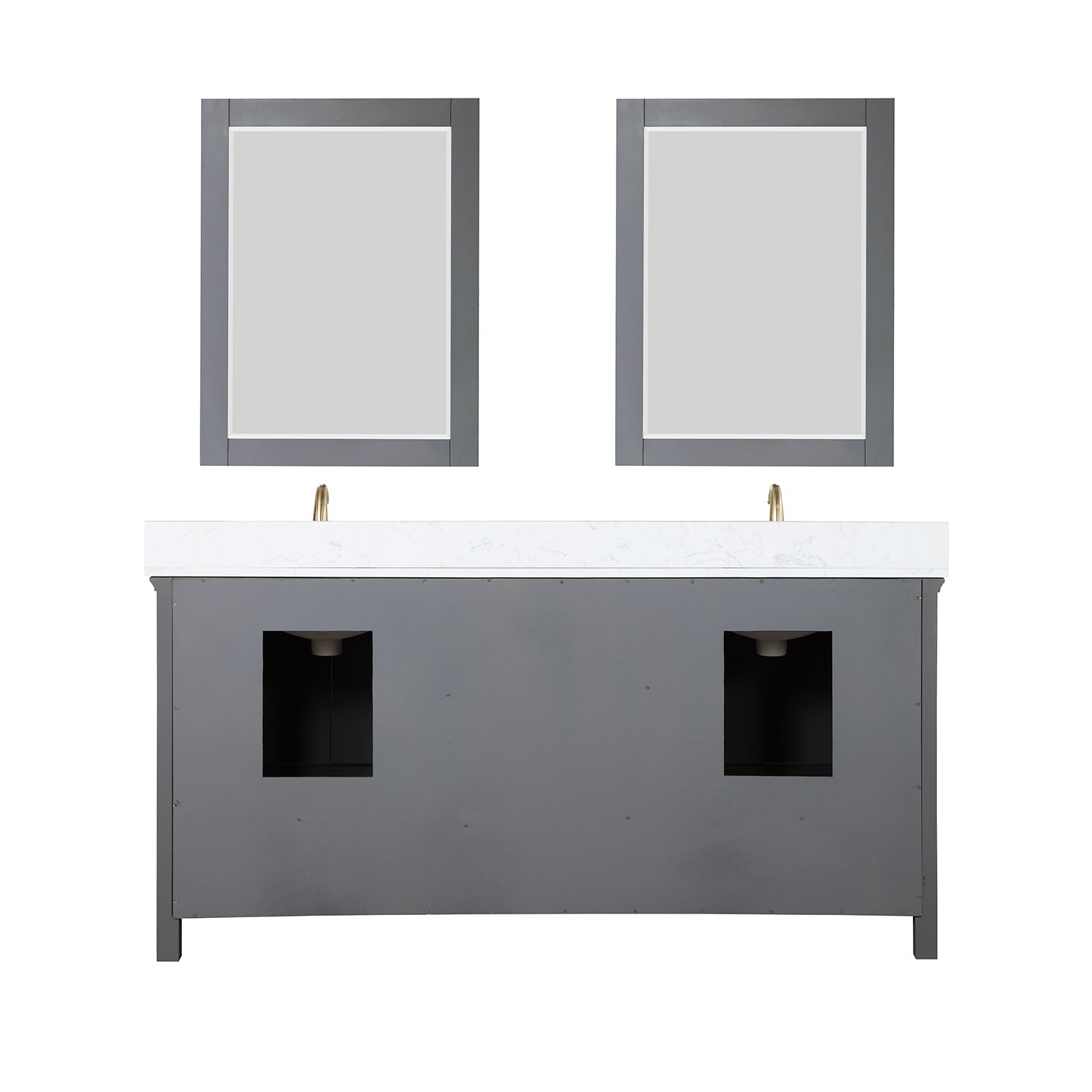 Isla 72" Double Bathroom Vanity Set with Aosta White Marble Countertop