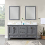 Load image into Gallery viewer, Isla 72&quot; Double Bathroom Vanity Set with Aosta White Marble Countertop
