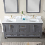 Load image into Gallery viewer, Isla 72&quot; Double Bathroom Vanity Set with Aosta White Marble Countertop
