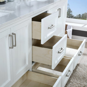 Isla 72" Double Bathroom Vanity Set with Aosta White Marble Countertop