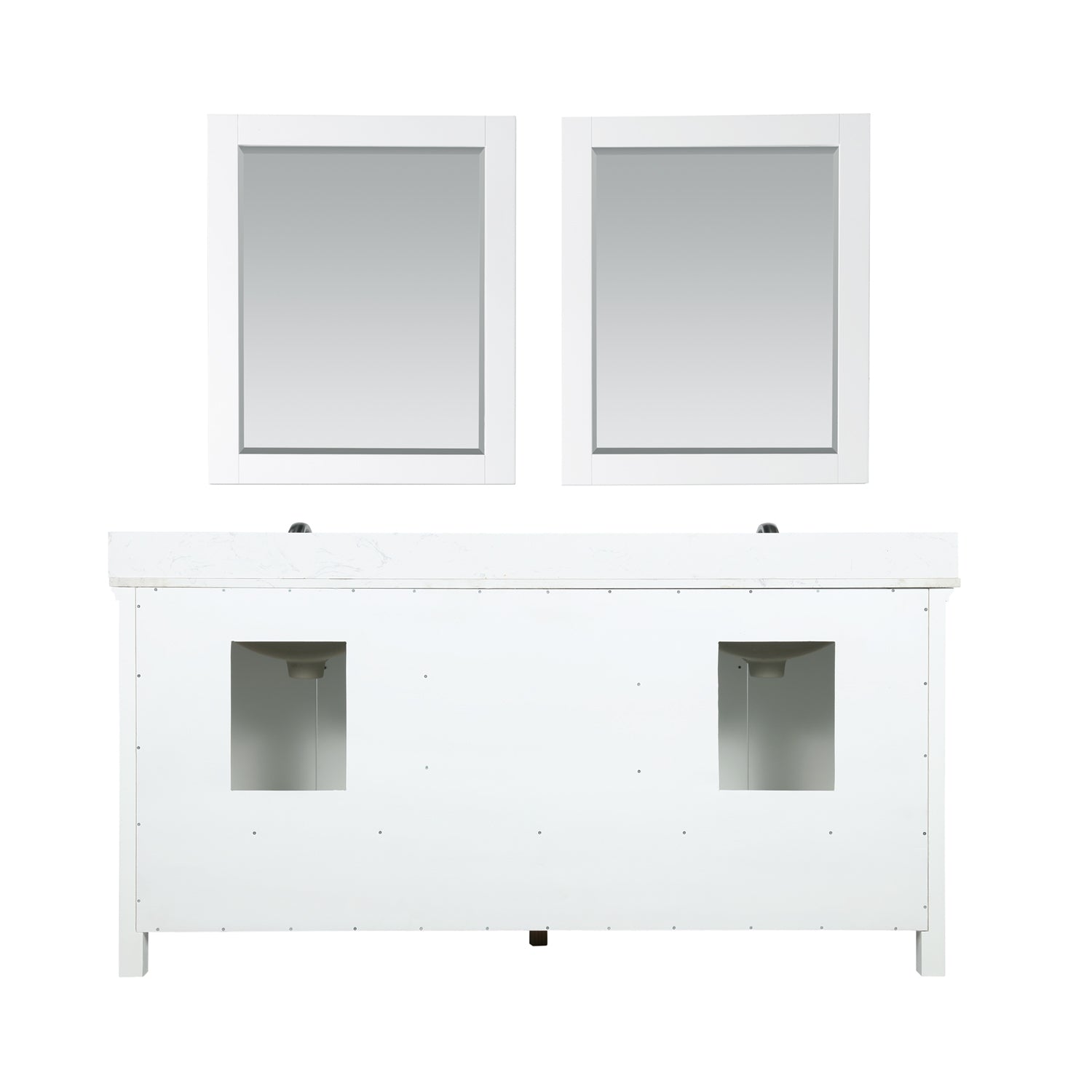 Isla 72" Double Bathroom Vanity Set with Aosta White Marble Countertop