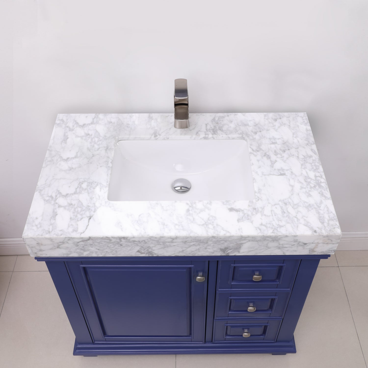 Jardin 36" Single Bathroom Vanity Set with Carrara White Marble Countertop
