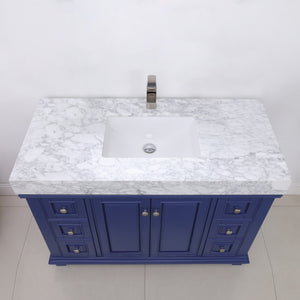 Jardin 48" Single Bathroom Vanity Set with Carrara White Marble Countertop