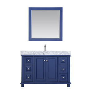 Jardin 48" Single Bathroom Vanity Set with Carrara White Marble Countertop