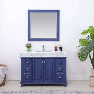 Jardin 48" Single Bathroom Vanity Set with Carrara White Marble Countertop