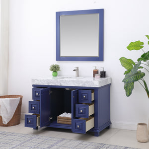 Jardin 48" Single Bathroom Vanity Set with Carrara White Marble Countertop