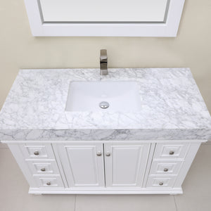 Jardin 48" Single Bathroom Vanity Set with Carrara White Marble Countertop