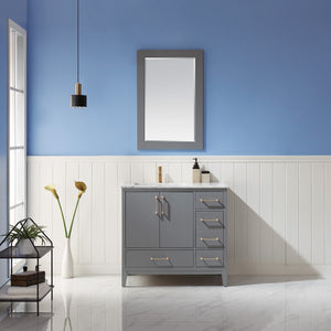 Sutton 36" Single Bathroom Vanity Set with Marble Countertop