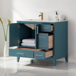 Load image into Gallery viewer, Sutton 36&quot; Single Bathroom Vanity Set with Marble Countertop
