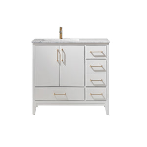 Sutton 36" Single Bathroom Vanity Set with Marble Countertop