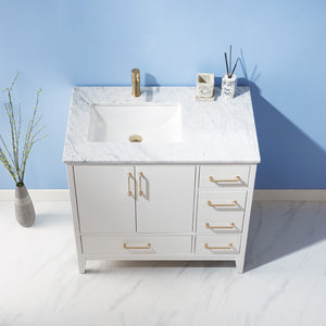 Sutton 36" Single Bathroom Vanity Set with Marble Countertop