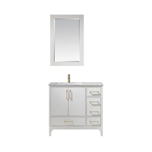 Sutton 36" Single Bathroom Vanity Set with Marble Countertop