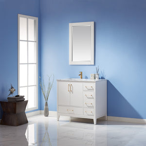 Sutton 36" Single Bathroom Vanity Set with Marble Countertop