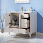 Load image into Gallery viewer, Sutton 36&quot; Single Bathroom Vanity Set with Marble Countertop
