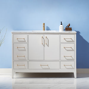 Sutton 48" Single Bathroom Vanity Set with Marble Countertop
