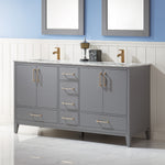 Load image into Gallery viewer, Sutton 60&quot; Double Bathroom Vanity Set with Marble Countertop
