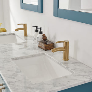 Sutton 60" Double Bathroom Vanity Set with Marble Countertop