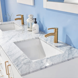 Sutton 60" Double Bathroom Vanity Set with Marble Countertop