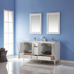 Load image into Gallery viewer, Sutton 60&quot; Double Bathroom Vanity Set with Marble Countertop
