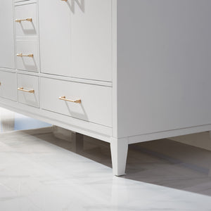 Sutton 60" Double Bathroom Vanity Set with Marble Countertop