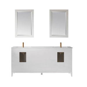 Sutton 72" Double Bathroom Vanity Set with Marble Countertop