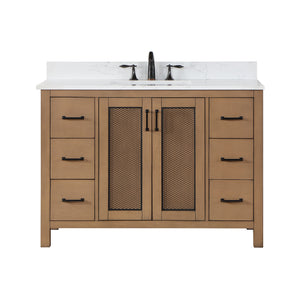 Hadiya 48" Single Bathroom Vanity Set with Aosta White Composite Stone Countertop