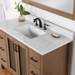 Hadiya 48" Single Bathroom Vanity Set with Aosta White Composite Stone Countertop