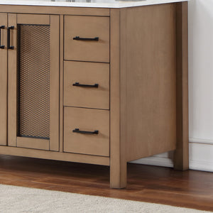 Hadiya 48" Single Bathroom Vanity Set with Aosta White Composite Stone Countertop