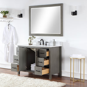 Hadiya 48" Single Bathroom Vanity Set with Aosta White Composite Stone Countertop