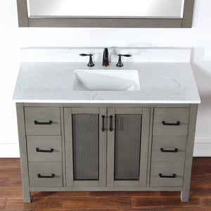 Hadiya 48" Single Bathroom Vanity Set with Aosta White Composite Stone Countertop