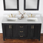 Load image into Gallery viewer, Hadiya 60&quot; Double Bathroom Vanity Set with Aosta White Composite Stone Countertop
