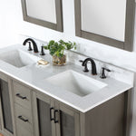Load image into Gallery viewer, Hadiya 60&quot; Double Bathroom Vanity Set with Aosta White Composite Stone Countertop

