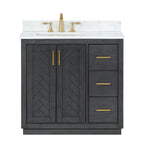 Load image into Gallery viewer, Gazsi 36&quot; Single Bathroom Vanity Set with Grain White Composite Stone Countertop
