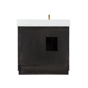 Gazsi 36" Single Bathroom Vanity Set with Grain White Composite Stone Countertop