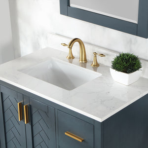 Gazsi 36" Single Bathroom Vanity Set with Grain White Composite Stone Countertop