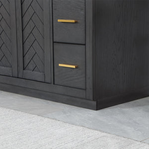 Gazsi 48" Single Bathroom Vanity Set with Grain White Composite Stone Countertop
