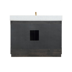 Gazsi 48" Single Bathroom Vanity Set with Grain White Composite Stone Countertop