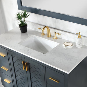 Gazsi 48" Single Bathroom Vanity Set with Grain White Composite Stone Countertop