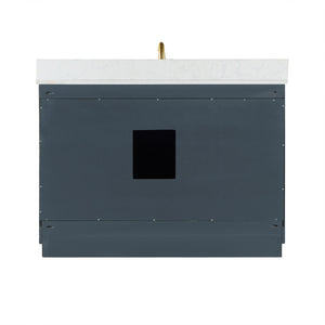 Gazsi 48" Single Bathroom Vanity Set with Grain White Composite Stone Countertop