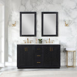 Load image into Gallery viewer, Gazsi 60&quot; Double Bathroom Vanity Set with Grain White Composite Stone Countertop

