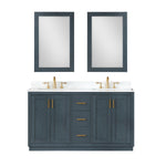 Load image into Gallery viewer, Gazsi 60&quot; Double Bathroom Vanity Set with Grain White Composite Stone Countertop

