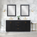 Load image into Gallery viewer, Gazsi 72&quot; Double Bathroom Vanity Set with Grain White Composite Stone Countertop
