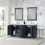 Load image into Gallery viewer, Gazsi 72&quot; Double Bathroom Vanity Set with Grain White Composite Stone Countertop
