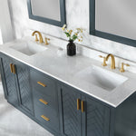 Load image into Gallery viewer, Gazsi 72&quot; Double Bathroom Vanity Set with Grain White Composite Stone Countertop
