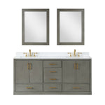Load image into Gallery viewer, Monna 72&quot; Double Bathroom Vanity Set with Aosta White Composite Stone Countertop
