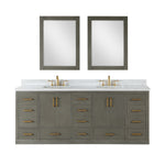 Load image into Gallery viewer, Monna 84&quot; Double Bathroom Vanity Set with Aosta White Composite Stone Countertop
