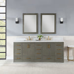 Load image into Gallery viewer, Monna 84&quot; Double Bathroom Vanity Set with Aosta White Composite Stone Countertop
